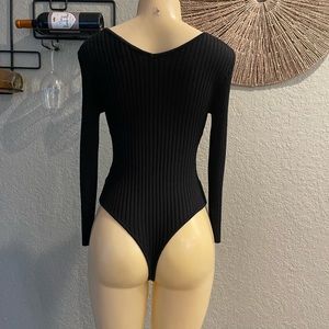 Black long sleeve bodysuit